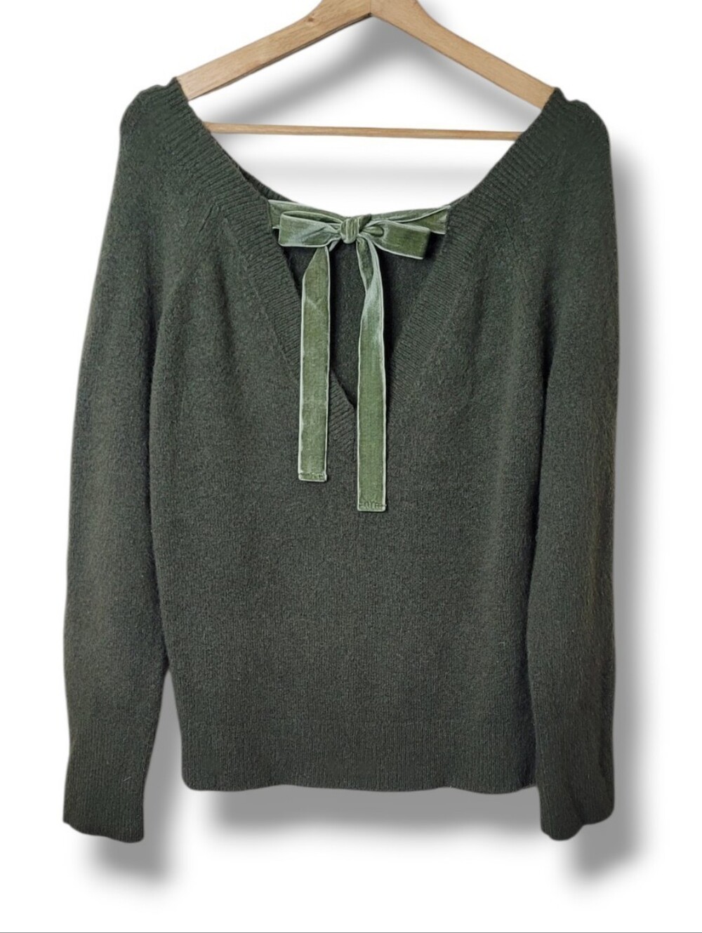 J. Crew Velvet Bow Back Sweater Medium